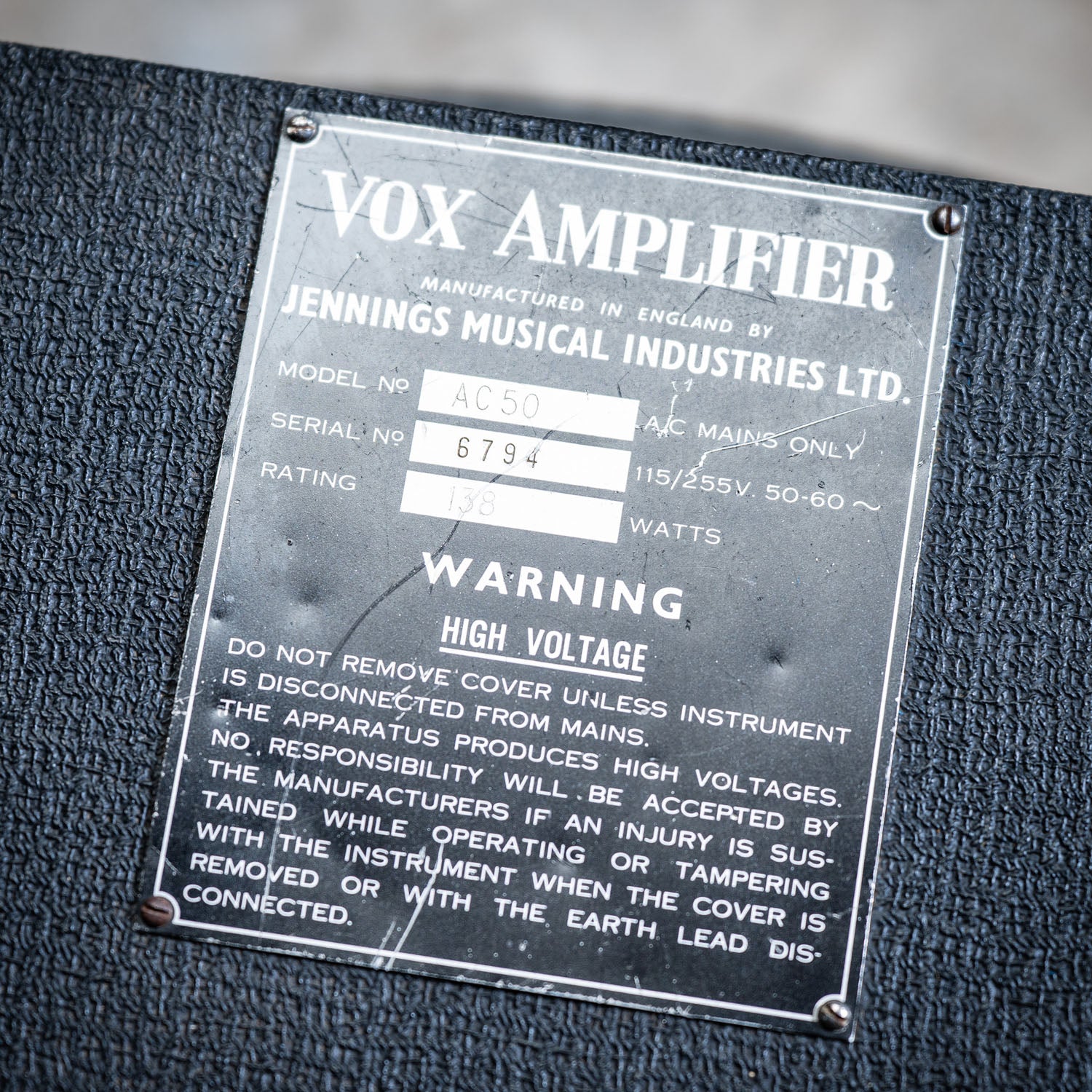 Vox AC50 Head Black 1967