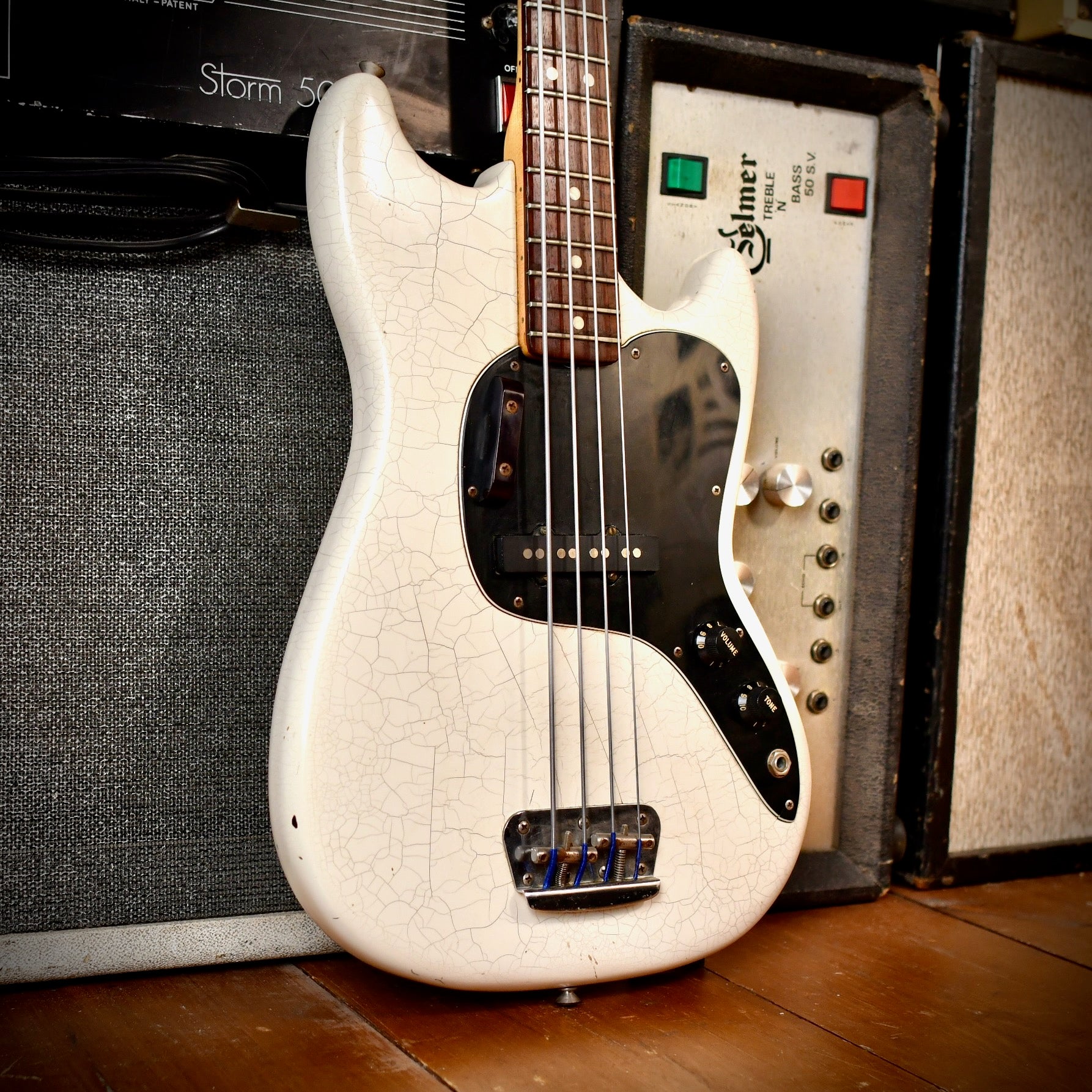 Fender Musicmaster Bass White Refinish 1978
