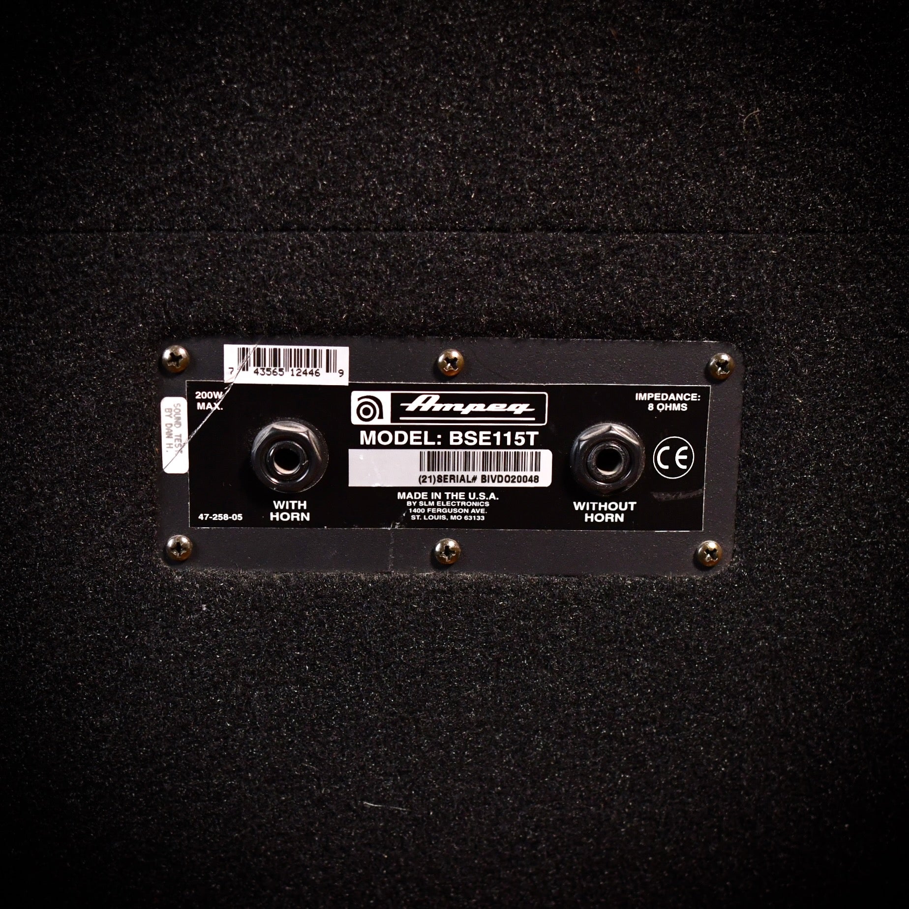 Ampeg BSE115T 1x15" Bass Cabinet 1996