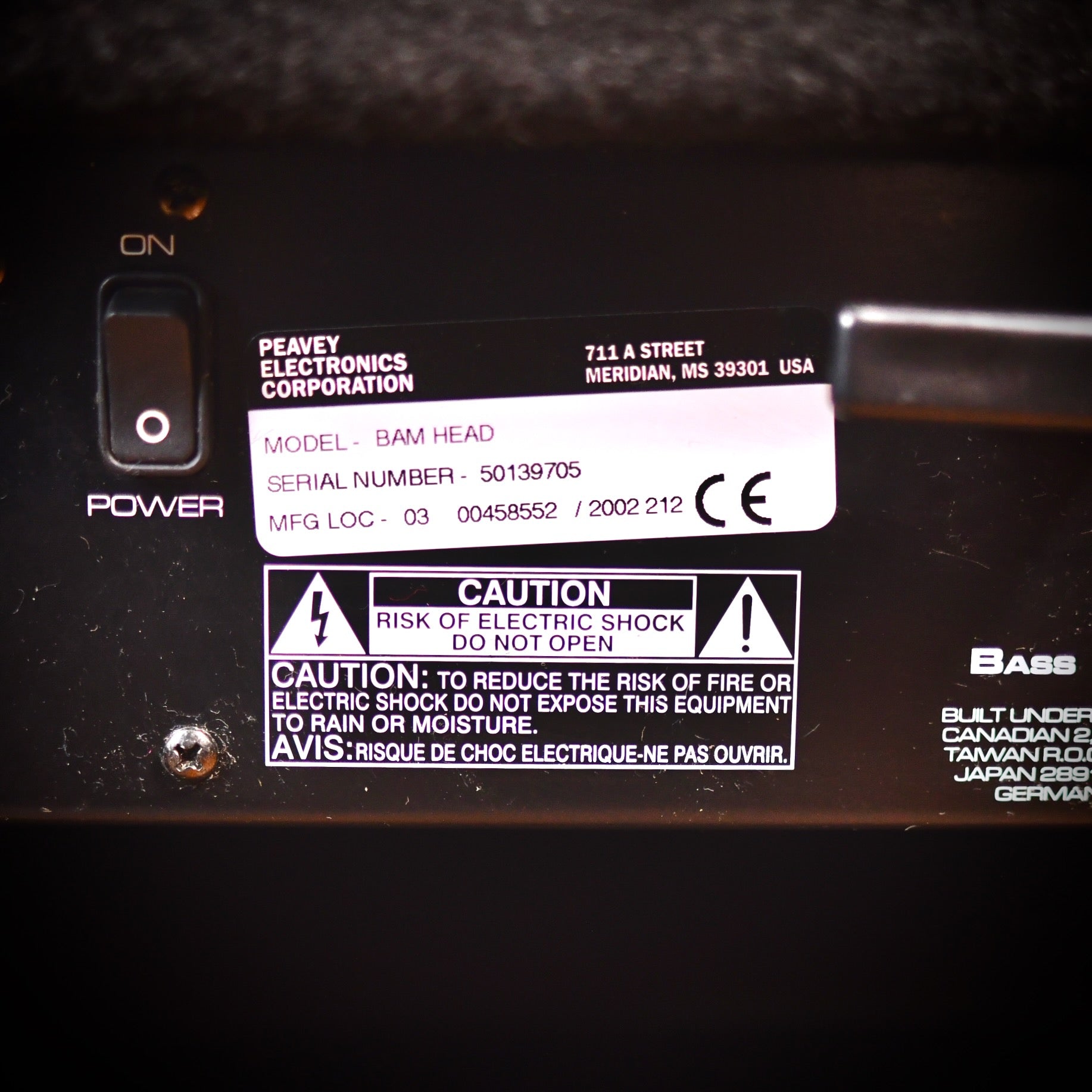Peavey BAM Bass Head 2001
