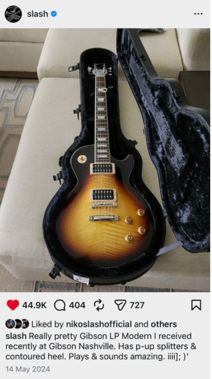 Gibson Les Paul Owned & Played by Slash Guns 'n' Roses Tobacco Sunburst 2022