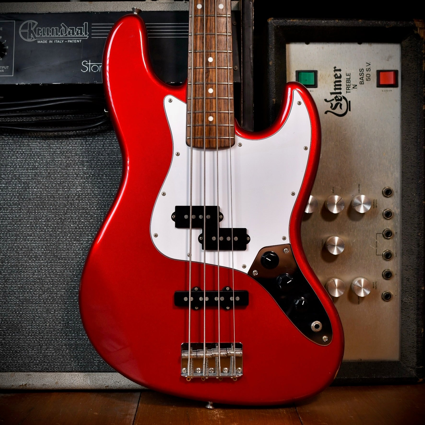Fender MIJ JB-STD/PJ Jazz/Precision Hybrid Bass Candy Apple Red 2007