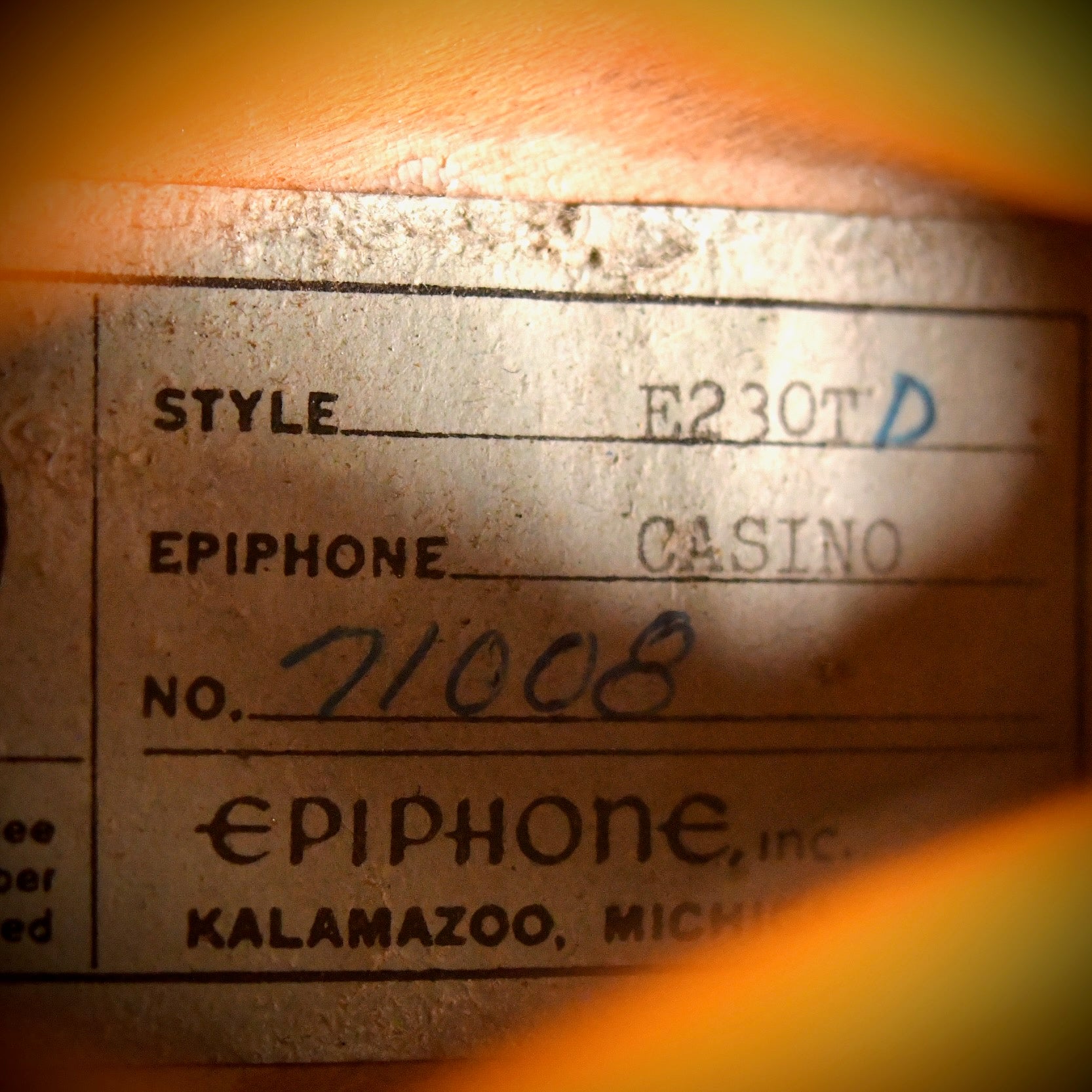 Epiphone Casino Sunburst 1963