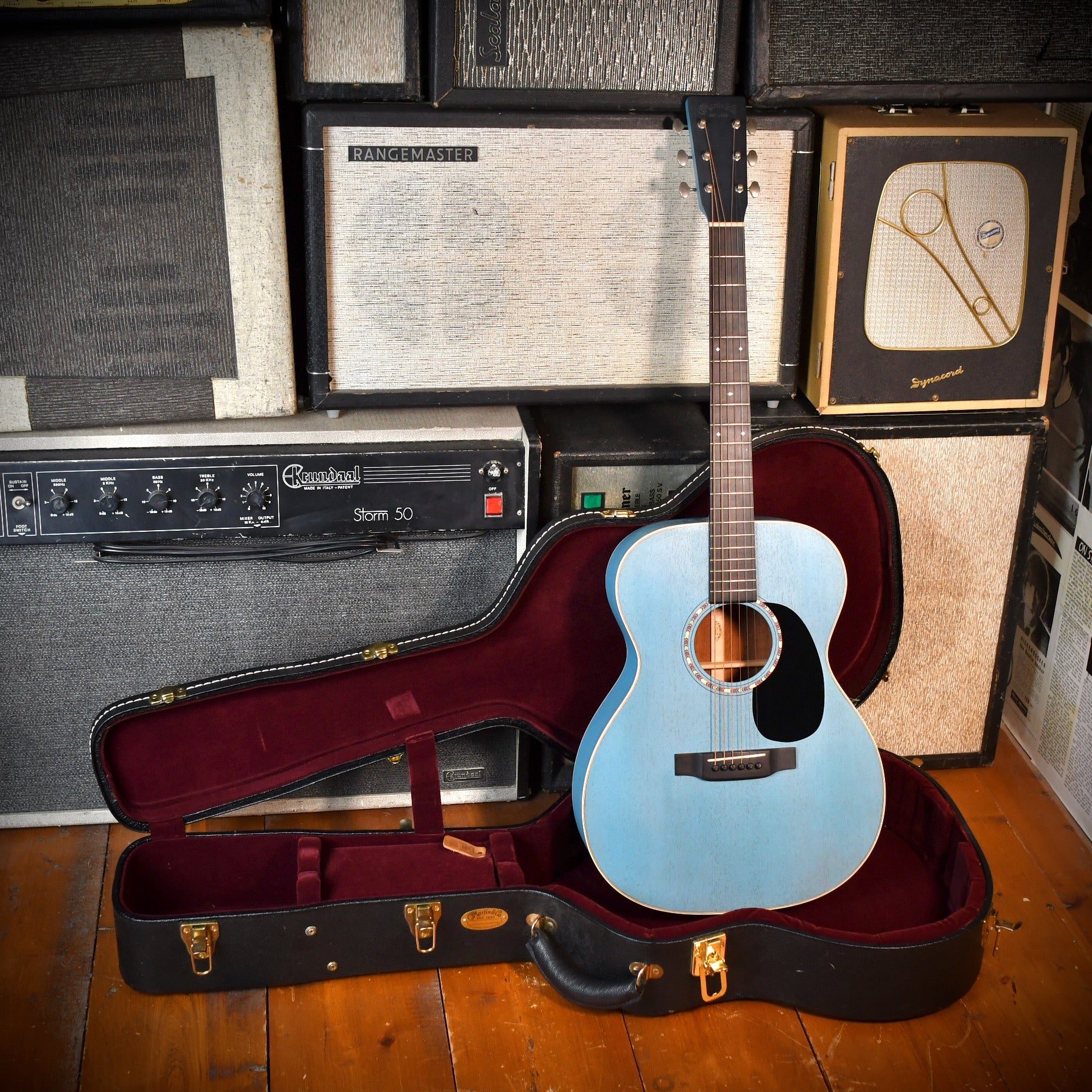 Martin Custom Shop Style 17 000 "Blue Boy" Satin Sonic Blue 2016