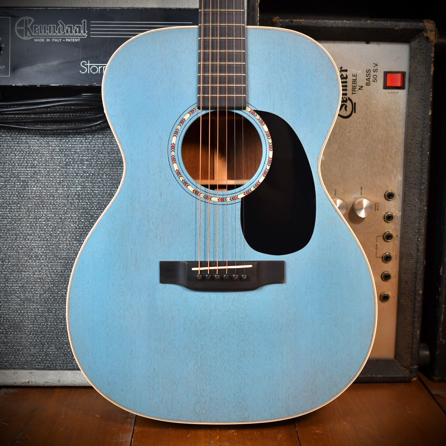 Martin Custom Shop Style 17 000 "Blue Boy" Satin Sonic Blue 2016