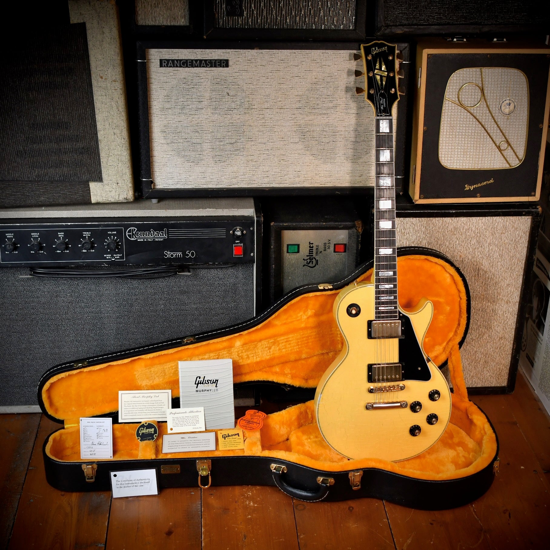 Gibson Custom Shop Les Paul Custom '68 Murphy Lab Ultra Light Aged Antique White 2023