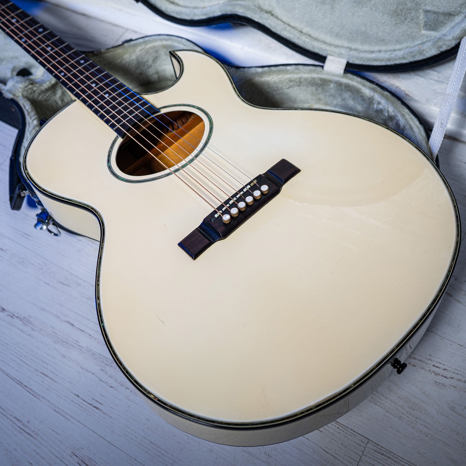 Washburn EA-20 Ex Bob Dylan Touring Guitar White 1986
