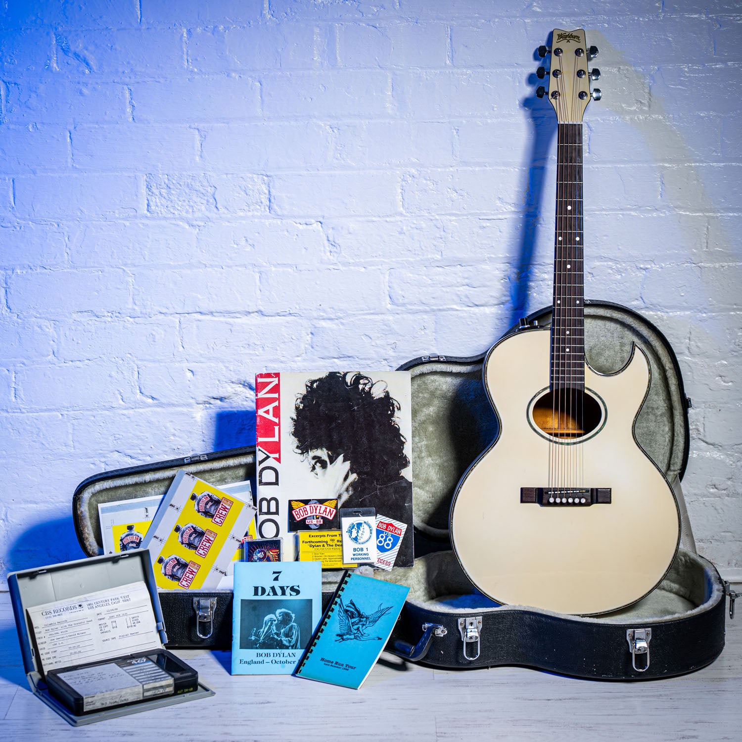 Washburn EA-20 Ex Bob Dylan Touring Guitar White 1986