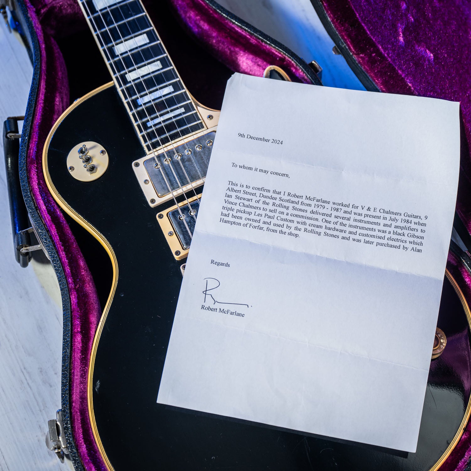 Gibson Les Paul Custom Ex Rolling Stones Ebony 1973