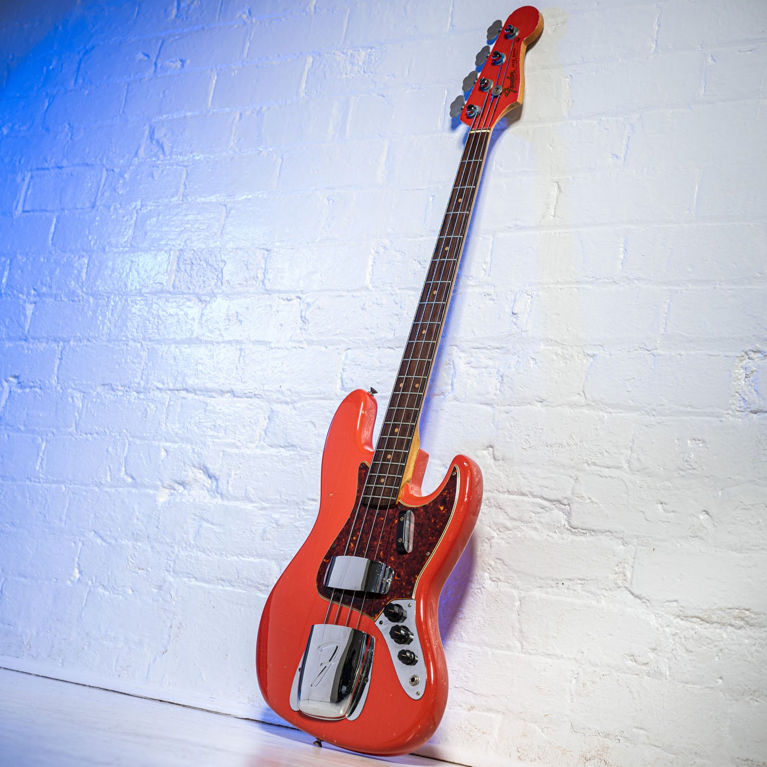 Fender Jazz Bass Matching Headstock Fiesta Red 1964