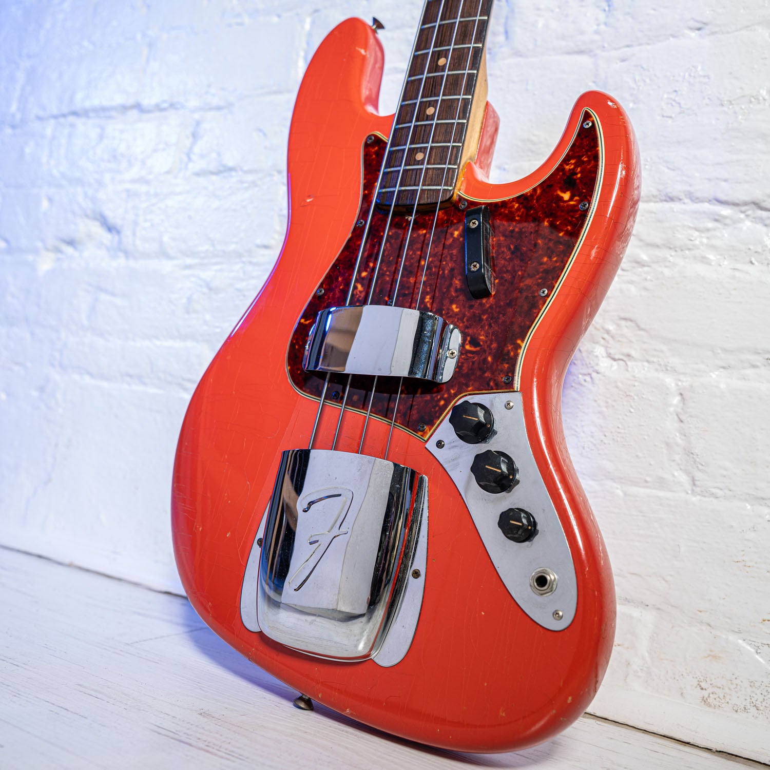 Fender Jazz Bass Matching Headstock Fiesta Red 1964