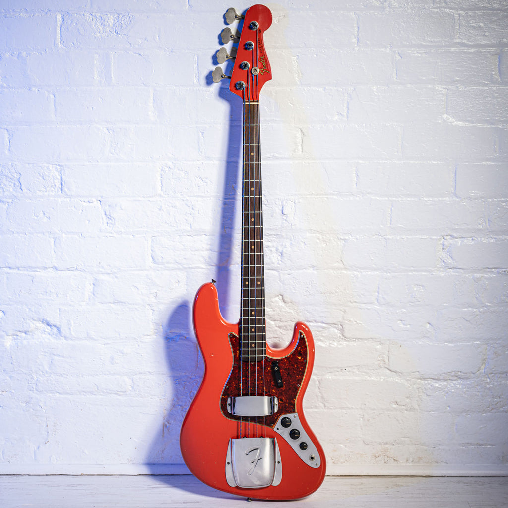 Fender Jazz Bass Matching Headstock Fiesta Red 1964