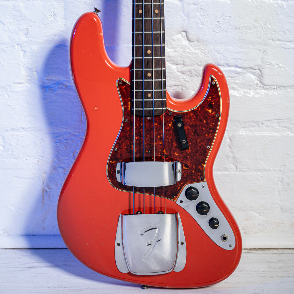 Fender Jazz Bass Matching Headstock Fiesta Red 1964