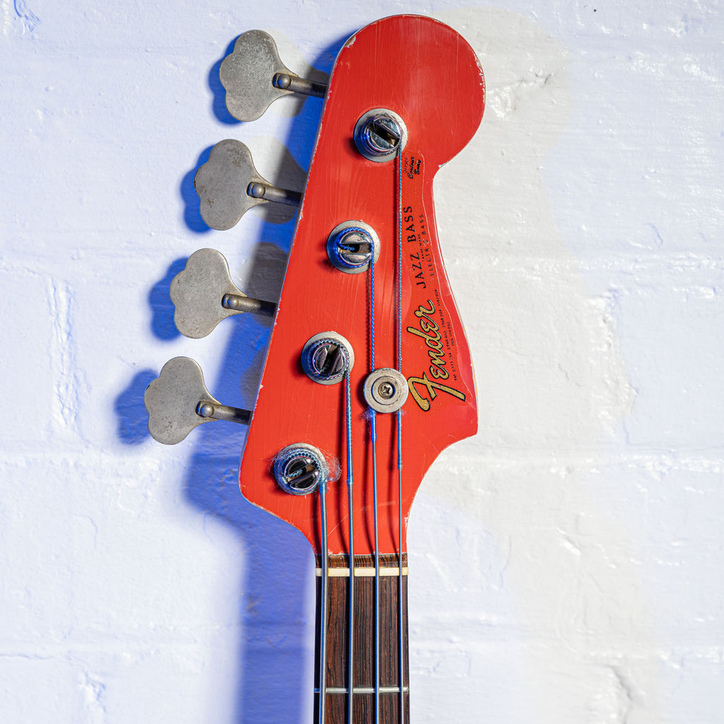 Fender Jazz Bass Matching Headstock Fiesta Red 1964
