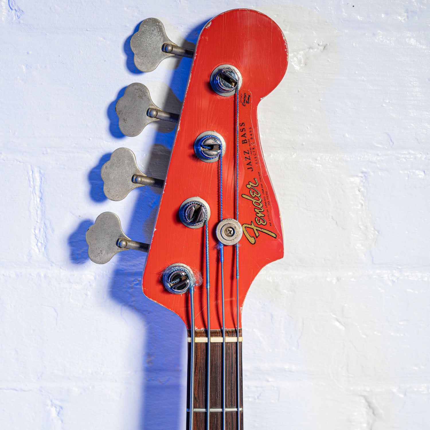 Fender Jazz Bass Matching Headstock Fiesta Red 1964