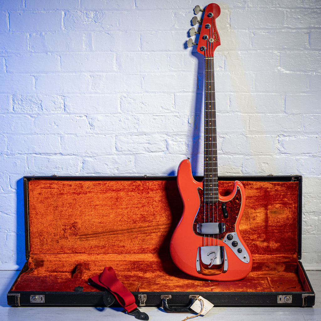 Fender Jazz Bass Matching Headstock Fiesta Red 1964