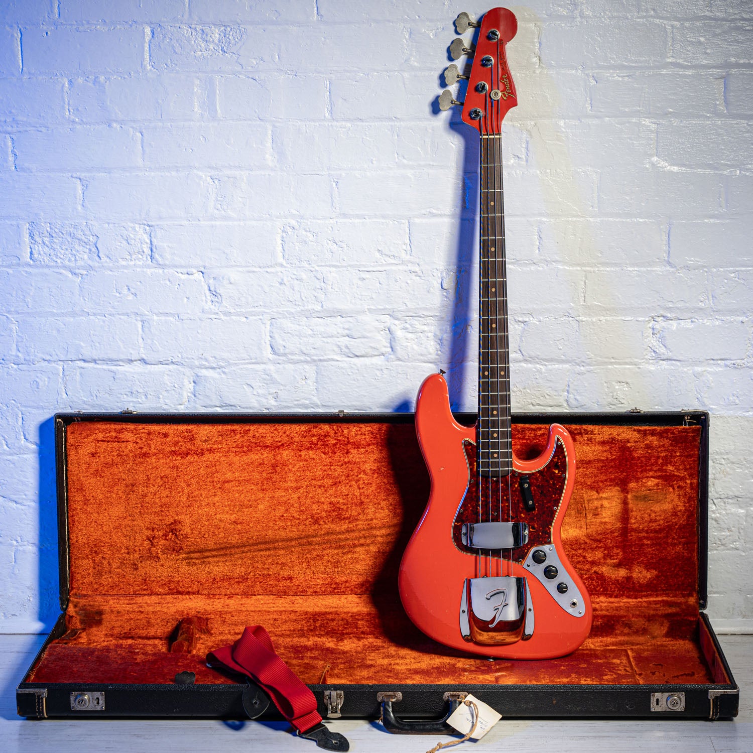 Fender Jazz Bass Matching Headstock Fiesta Red 1964
