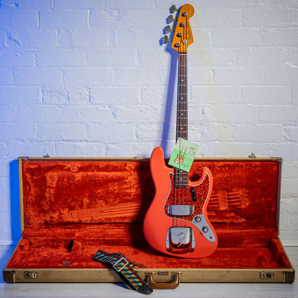 Fender Vintage Reissue Stack Knob jazz Bass Fiesta Red 1984