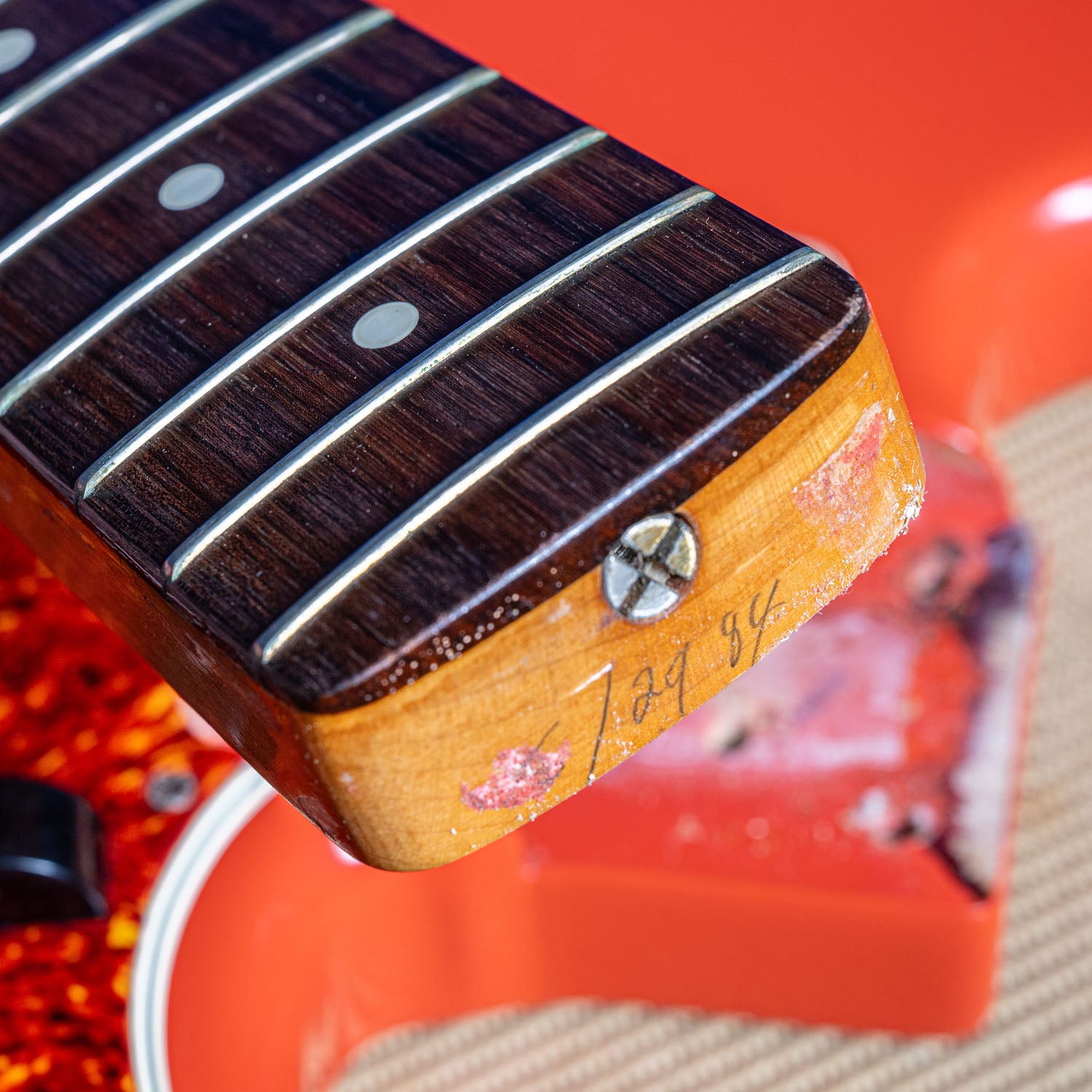 Fender Vintage Reissue Stack Knob jazz Bass Fiesta Red 1984