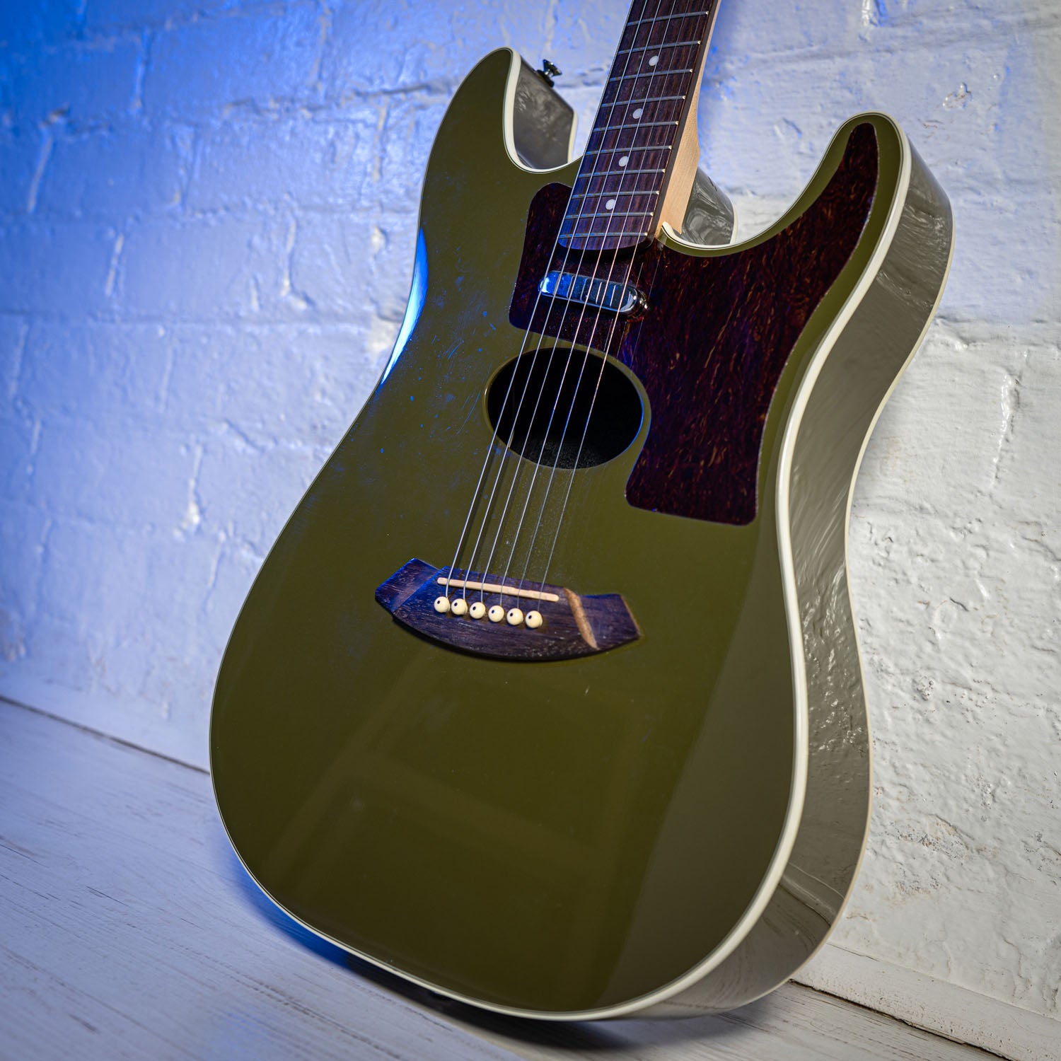 Fender Prototype Stratacoustic Ex IAN BROWN Tour Olive Green 2005
