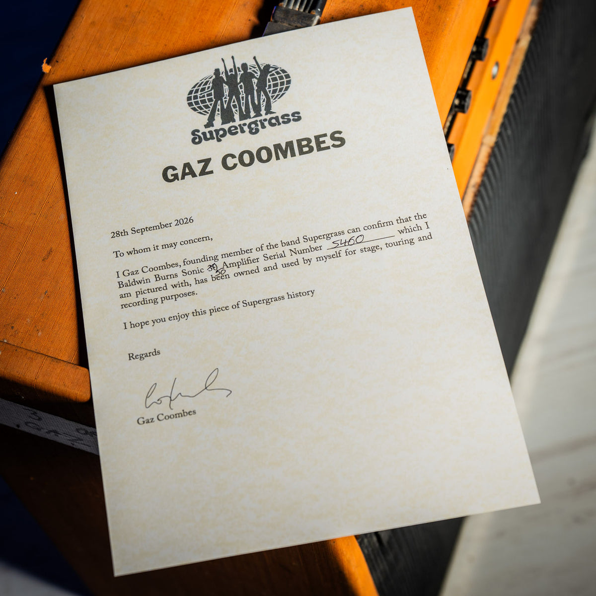 Baldwin Burns Sonic 50 Combo EX GAZ COOMBES SUPERGRASS Orange 1965