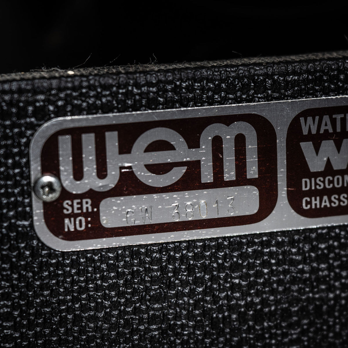 Wem Westminster Combo EX GAZ COOMBES SUPERGRASS Black 1970