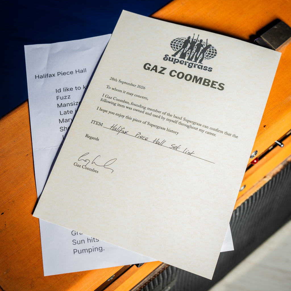SUPERGRASS Halifax Piece Hall Setlist EX GAZ COOMBES White 2025