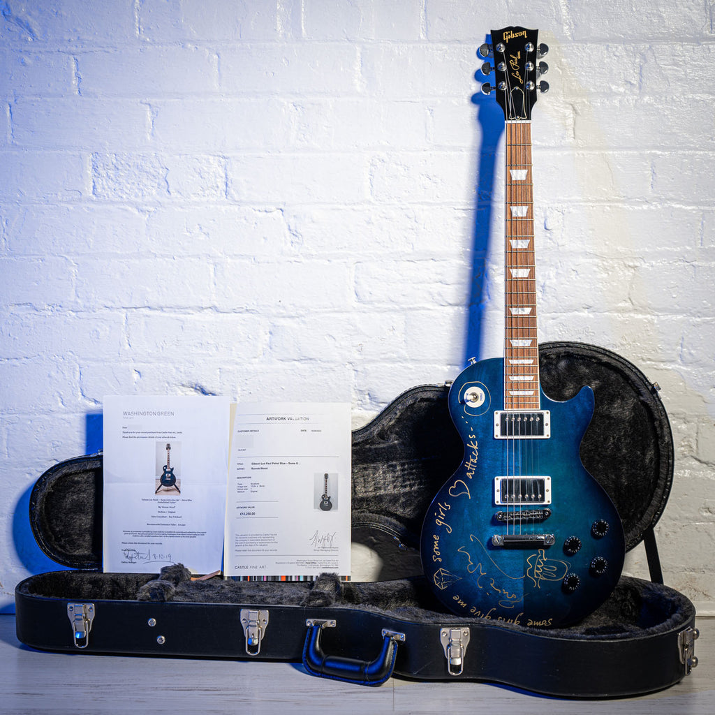 Gibson Les Paul Ronnie Wood Rolling Stones Art Guitar Blue Burst 2012