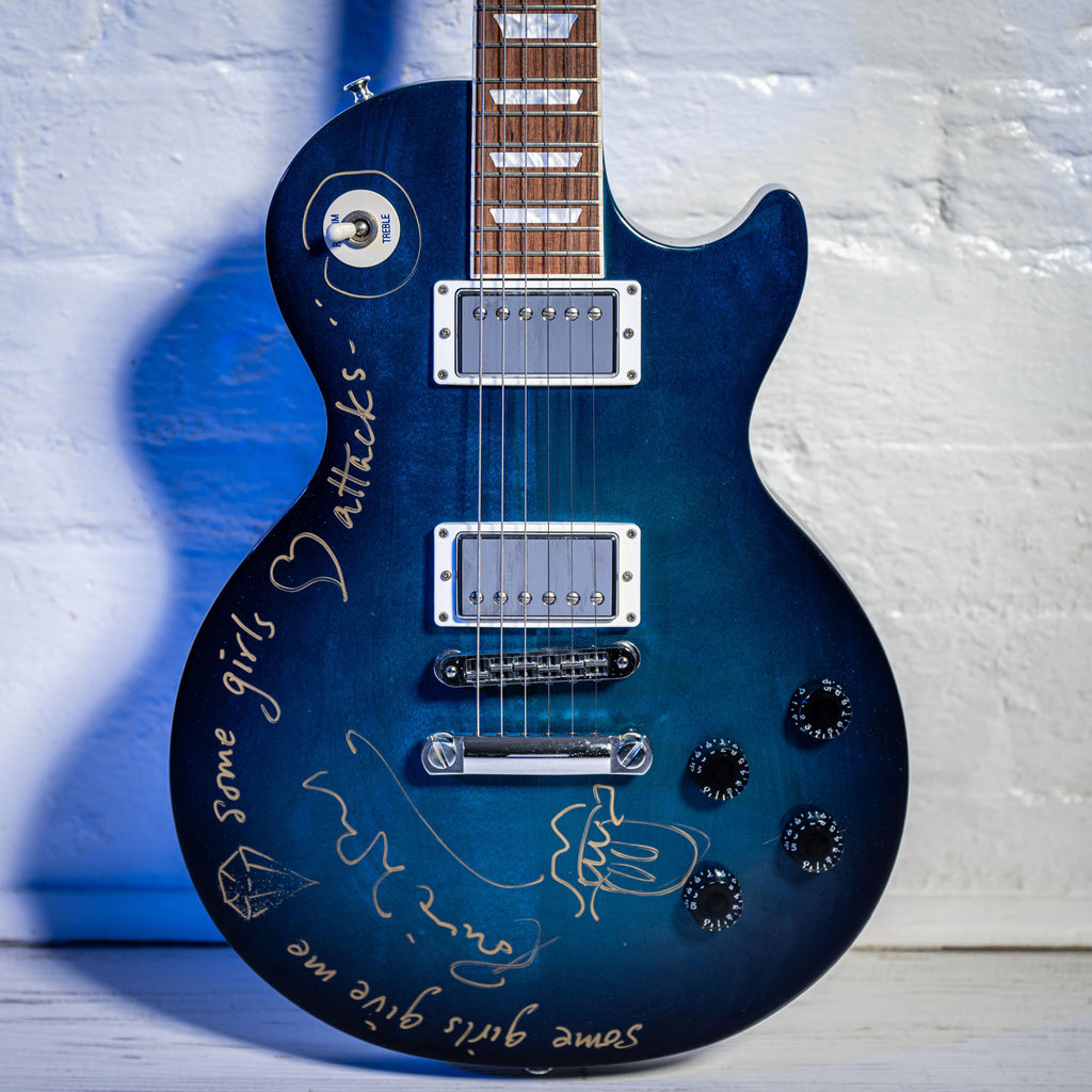 Gibson Les Paul Ronnie Wood Rolling Stones Art Guitar Blue Burst 2012