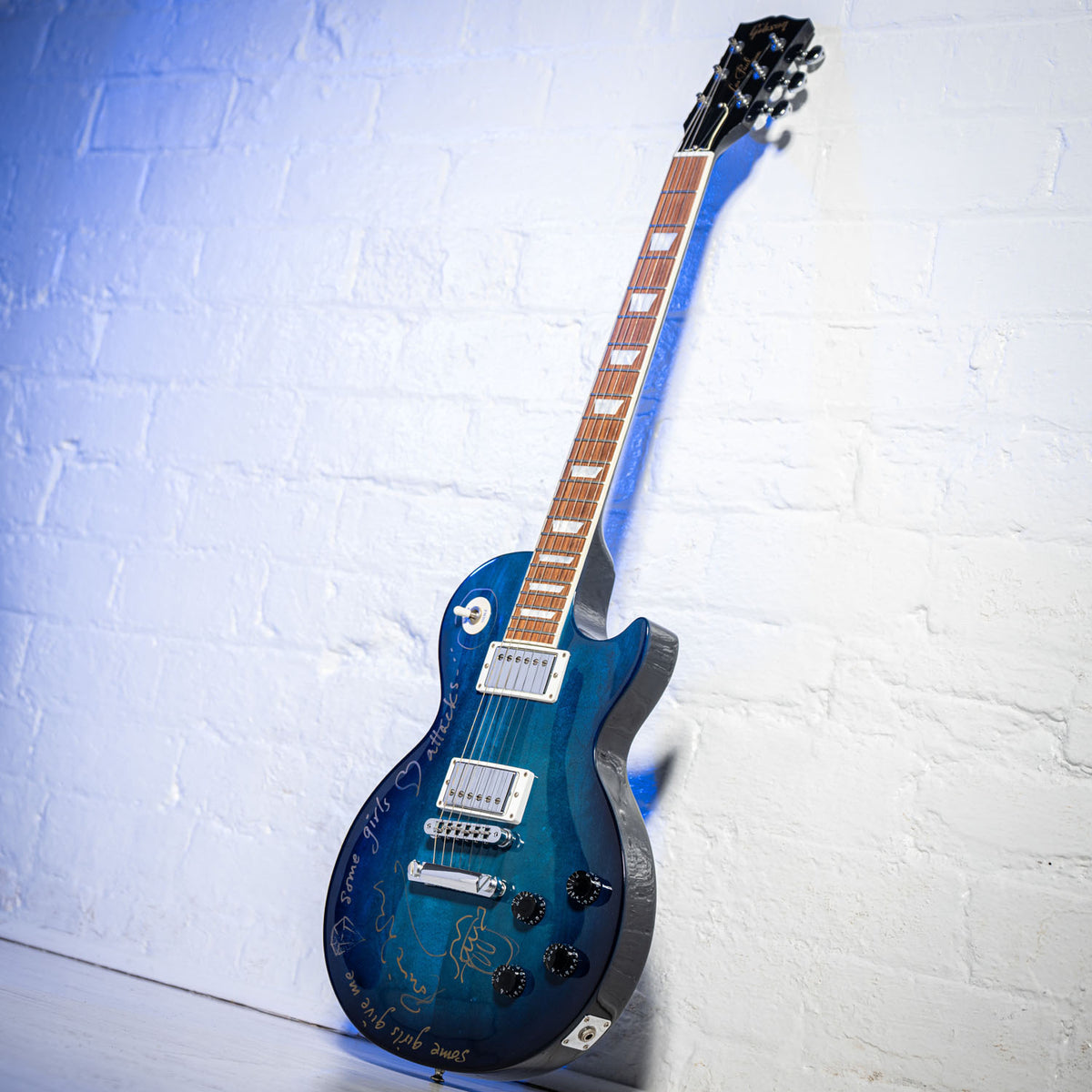 Gibson Les Paul Ronnie Wood Rolling Stones Art Guitar Blue Burst 2012