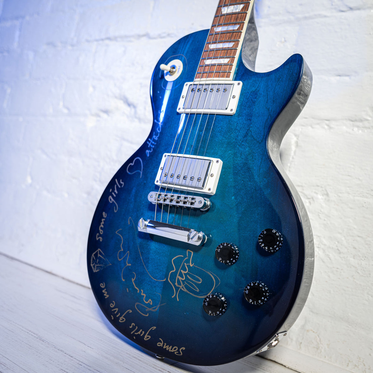 Gibson Les Paul Ronnie Wood Rolling Stones Art Guitar Blue Burst 2012