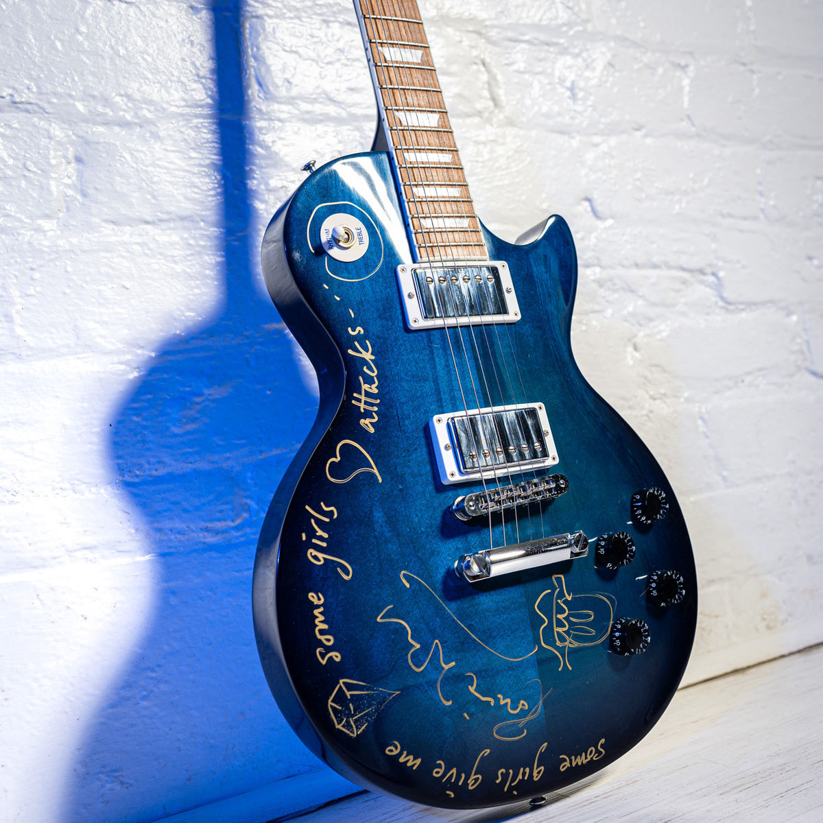 Gibson Les Paul Ronnie Wood Rolling Stones Art Guitar Blue Burst 2012