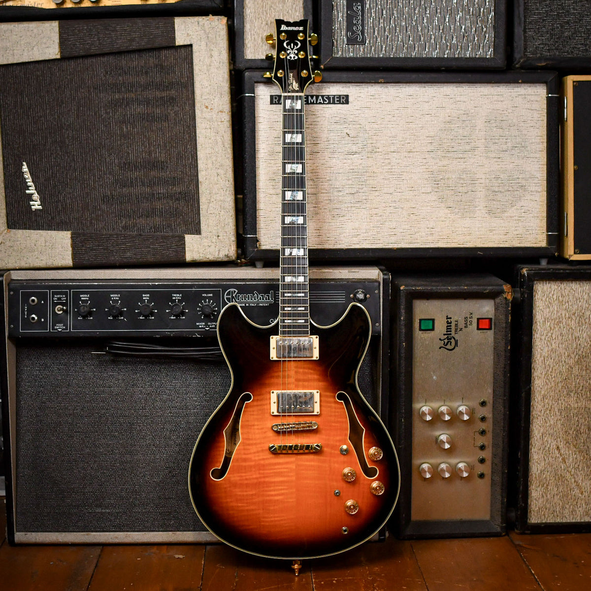 Ibanez John Schofield JSM10YVS Semi Acoustic 335 Style Sunburst 2000