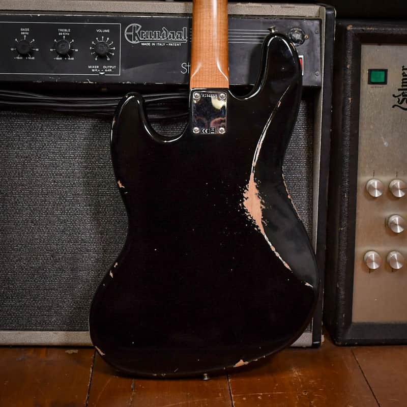 Fender Custom Shop Relic 1964 Reissue Jazz Bass with matching headstock Black 2024
