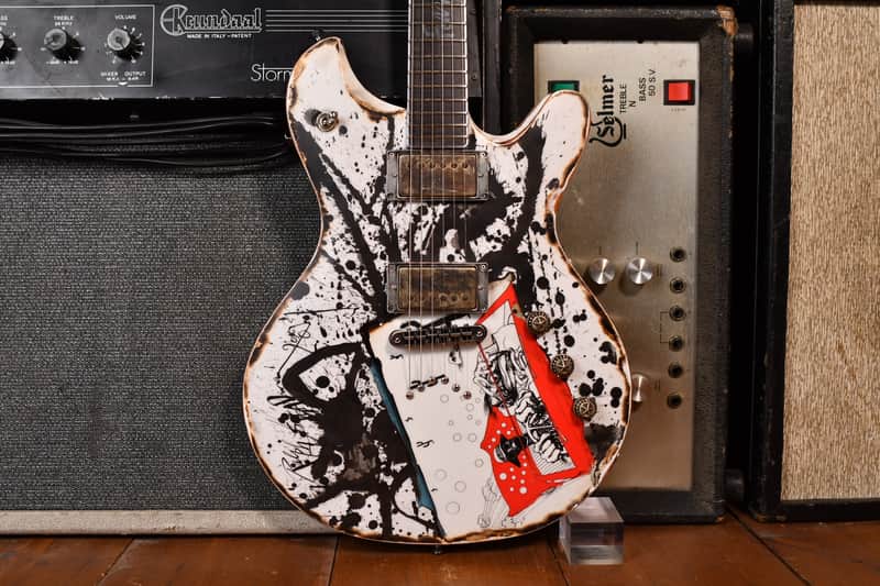 McSwain "Fear and Loathing" guitar with Custom Ralph Steadman Artwork White 2022