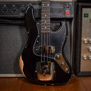 Fender Custom Shop Relic 1964 Reissue Jazz Bass with matching headstock Black 2024