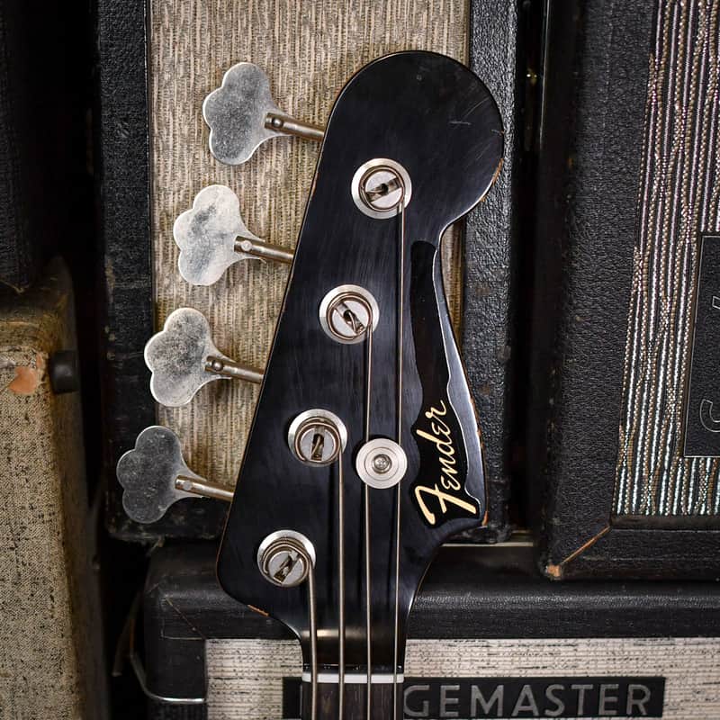 Fender Custom Shop Relic 1964 Reissue Jazz Bass with matching headstock Black 2024