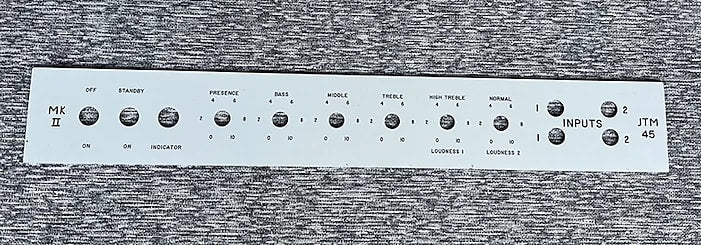 2024 Marshall Reproduction JTM45 Traffolite front panel for 1963-65 amps