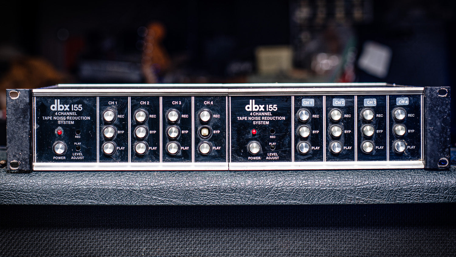 1980s dbx 155 Noise Reduction Pair in Rack unit