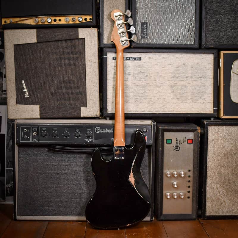 Fender Custom Shop Relic 1964 Reissue Jazz Bass with matching headstock Black 2024
