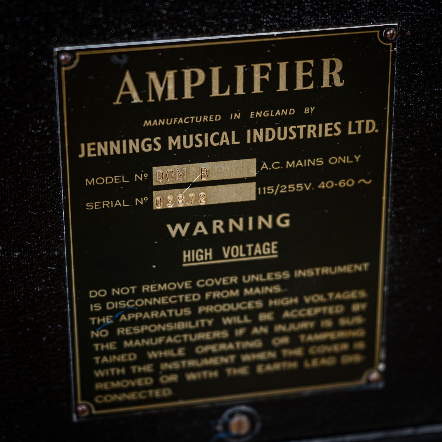 Vox JMI Domino Bass Head and Cabinet Black 1960