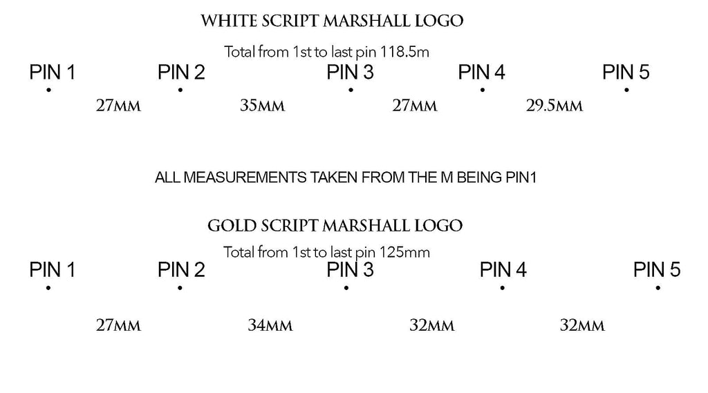 Marshall Gold Script Logo for JTM JMP