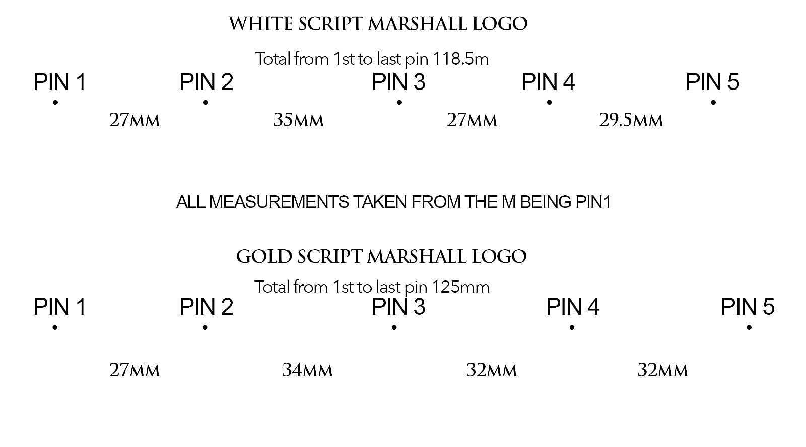 Marshall Gold Script Logo for JTM JMP