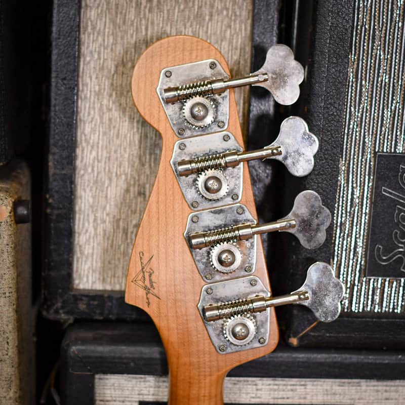 Fender Custom Shop Relic 1964 Reissue Jazz Bass with matching headstock Black 2024