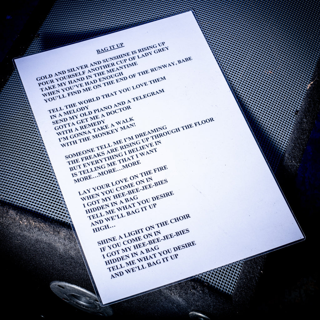 2000s Oasis Bag it up A3 Laminated Lyrics