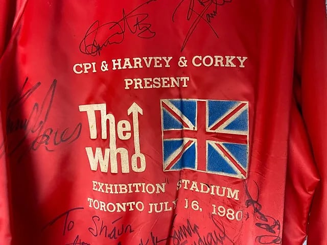 1980 The Who TOUR JACKET, 1980, HAND SIGNED, ROCK N ROLL