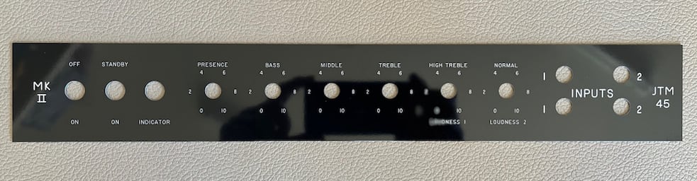 2022 Marshall Reproduction Reverse Traffolite Front  panel for 1963-1965 JTM45