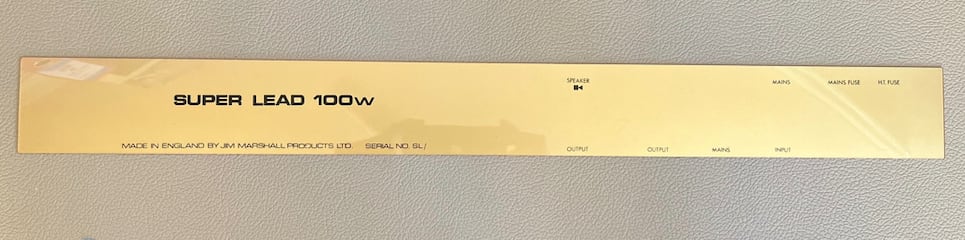 2022 Marshall Reproduction JMP Superlead Plexi rear panel for 1967-69 amps