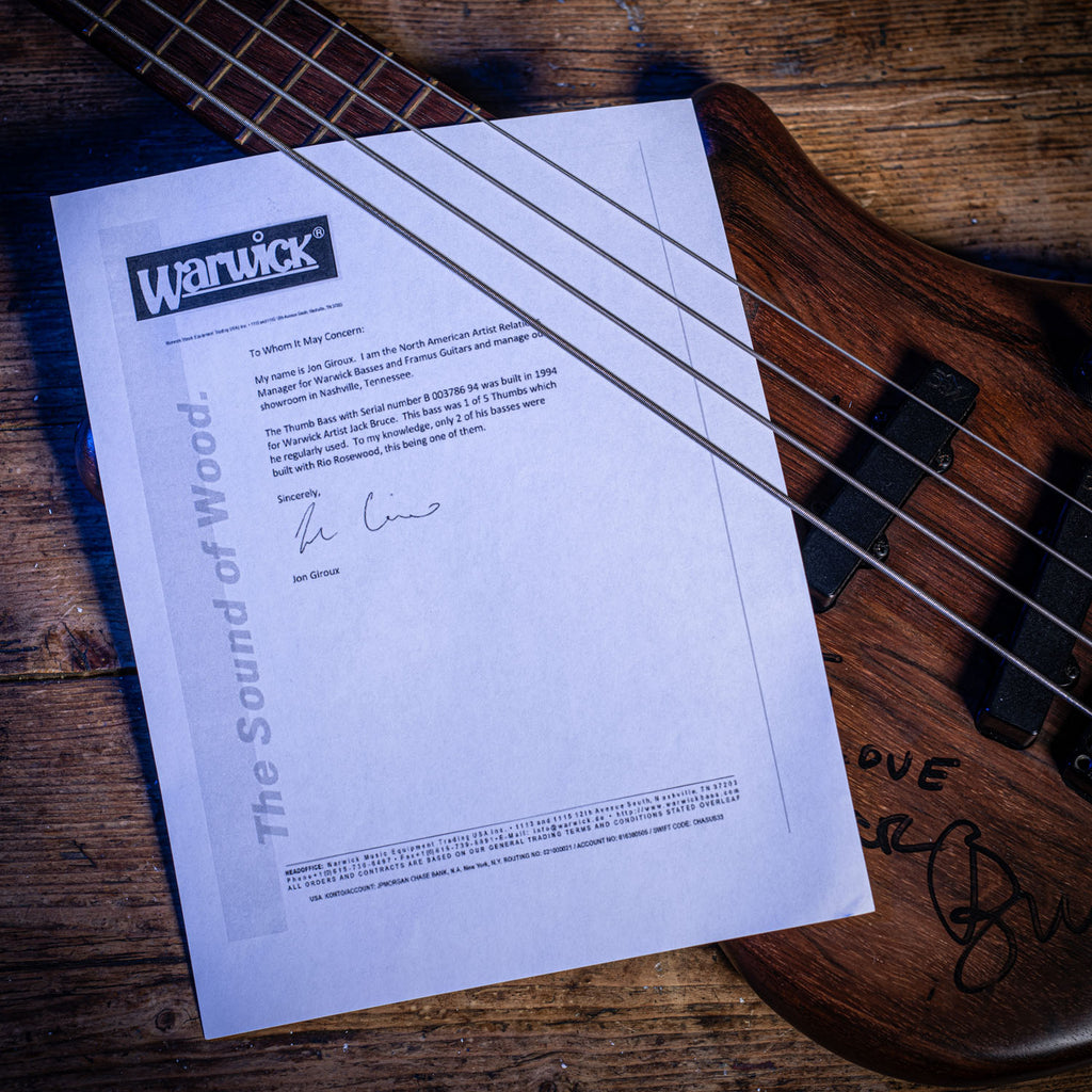 Warwick Thumb Bass Artist Model Ex Jack Bruce CREAM CLAPTON 1994 Natural