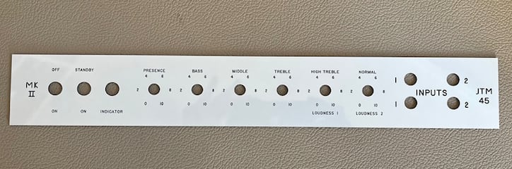 2022 Marshall Reproduction JTM45 Front  panel for 1963-1965 amp